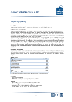 PRODUCT SPECIFICATION SHEET