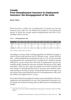 Canada From Unemployment Insurance to Employment Insurance