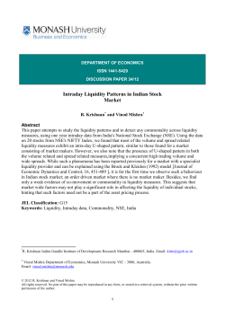 Intraday Liquidity Patterns in Indian Stock Market
