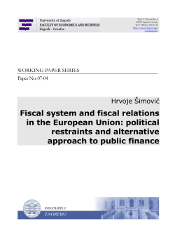Fiscal system and fiscal relations in the European Union: political
