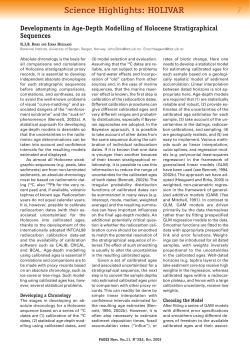 Developments in Age-Depth Modelling of Holocene Stratigraphical