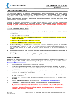 Job Shadow - Premier Health