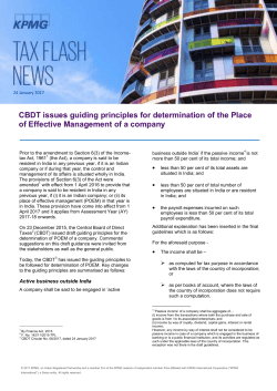 CBDT issues guiding principles for determination of the