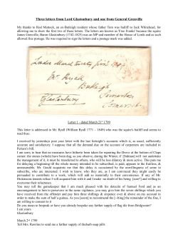 Three letters from Lord Glastonbury and one from General Grenville