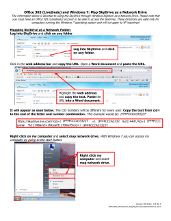 Office 365 (Live@edu) and Windows 7: Map SkyDrive as a Network