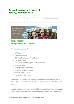 Insight magazine | issue 91 Spring/Summer 2016