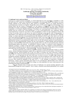 IGU Study Group ? THE CULTURAL APPROACH IN GEOGRAPHY