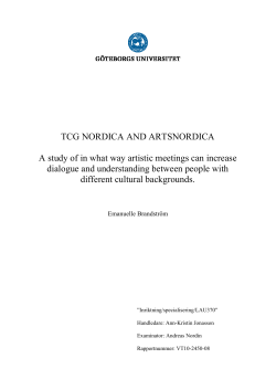 TCG NORDICA AND ARTSNORDICA A study of in what way artistic