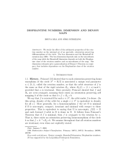 DIOPHANTINE NUMBERS, DIMENSION AND DENJOY MAPS 1