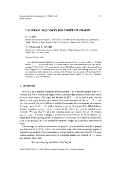Universal sequences for complete graphs, Discrete Applied Math
