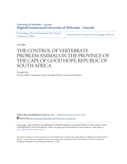 the control of vertebrate problem animals in the province of the cape