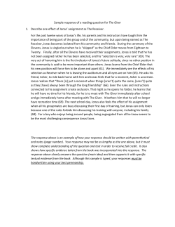 Sample response of a reading question for The Giver 1. Describe