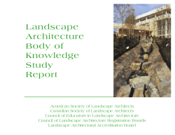 Landscape Architecture Body of Knowledge Study Report