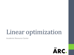 Linear Optimization