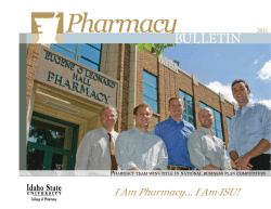 Fall 2011 - Idaho State University College of Pharmacy
