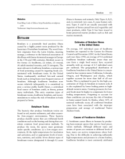 Botulism - Food Politics