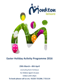 Easter Holiday Activity Programme 2016