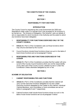 THE CONSTITUTION OF THE COUNCIL PART 3 SECTION 1