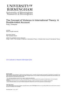 University of Birmingham The Concept of Violence in International