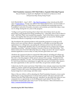 2015 Thiel Fellows - The Thiel Fellowship