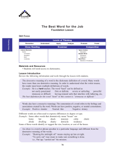 The Best Word for the Job