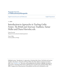 Introduction to Approaches to Teaching Gothic Fiction: The British