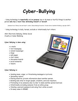 Cyber-Bullying - Hoosic Valley