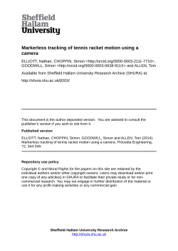 Markerless Tracking of Tennis Racket Motion Using a Camera