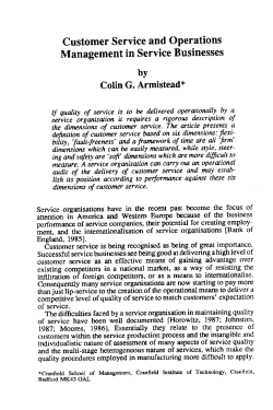 Customer Service and Operations Management in Service Businesses