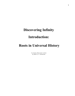 Discovering Infinity Introduction: Roots in