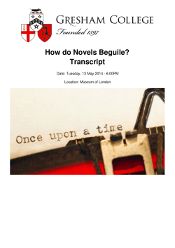 How do Novels Beguile? Transcript