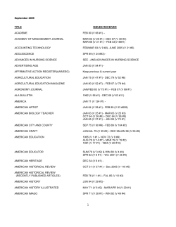 List of print journals - Montana State University