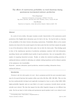 The effects of construction probability on word durations during