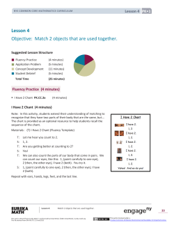 Prekindergarten Mathematics Module 1, Topic A