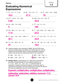 Evaluating Numerical Expressions