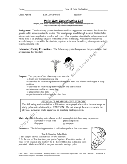 Pulse Rate Investigation Lab