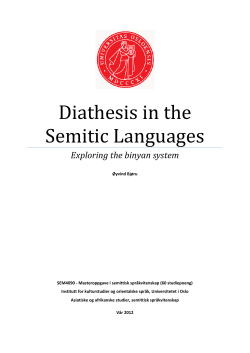 Diathesis in the Semitic Languages - DUO