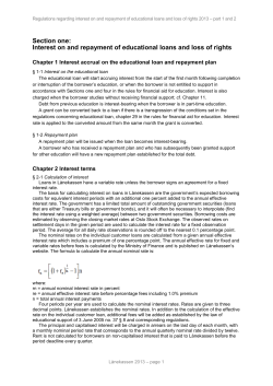 Interest on and repayment of educational loans and