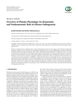 Overview of Platelet Physiology: Its Hemostatic and Nonhemostatic