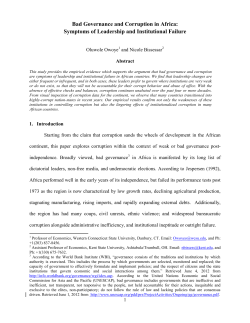 Bad Governance and Corruption in Africa: Symptoms of Leadership