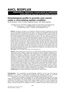 Hematological profile in juvenile carp reared under a recirculating