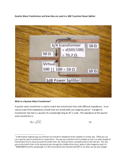 Quarter Wave Transformers and how they are used in a 3dB T