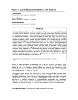 Access to Quality Education for Students with Disability