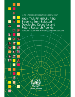 Non-Tariff Measures: Evidence from Selected Developing