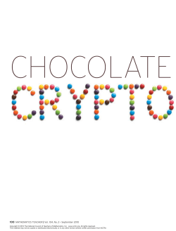 Chocolate Key Cryptography - VT Math