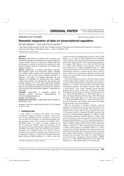 Semantic integration of data on transcriptional