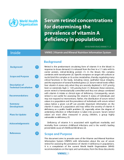 Serum retinol concentrations for determining the prevalence of