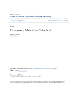 Compulsory Arbitration - Yale Law School Legal Scholarship
