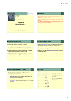 Chapter 4 Stoichiometry Warning!! Chapter Objectives Chapter