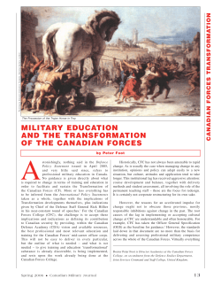 military education and the transformation of the canadian forces